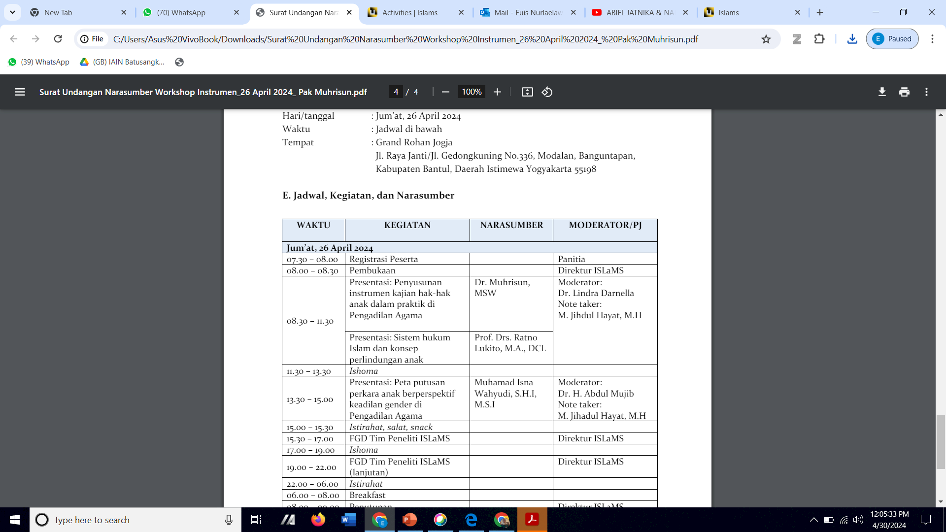 Workshop penyusunan instrumen penelitian